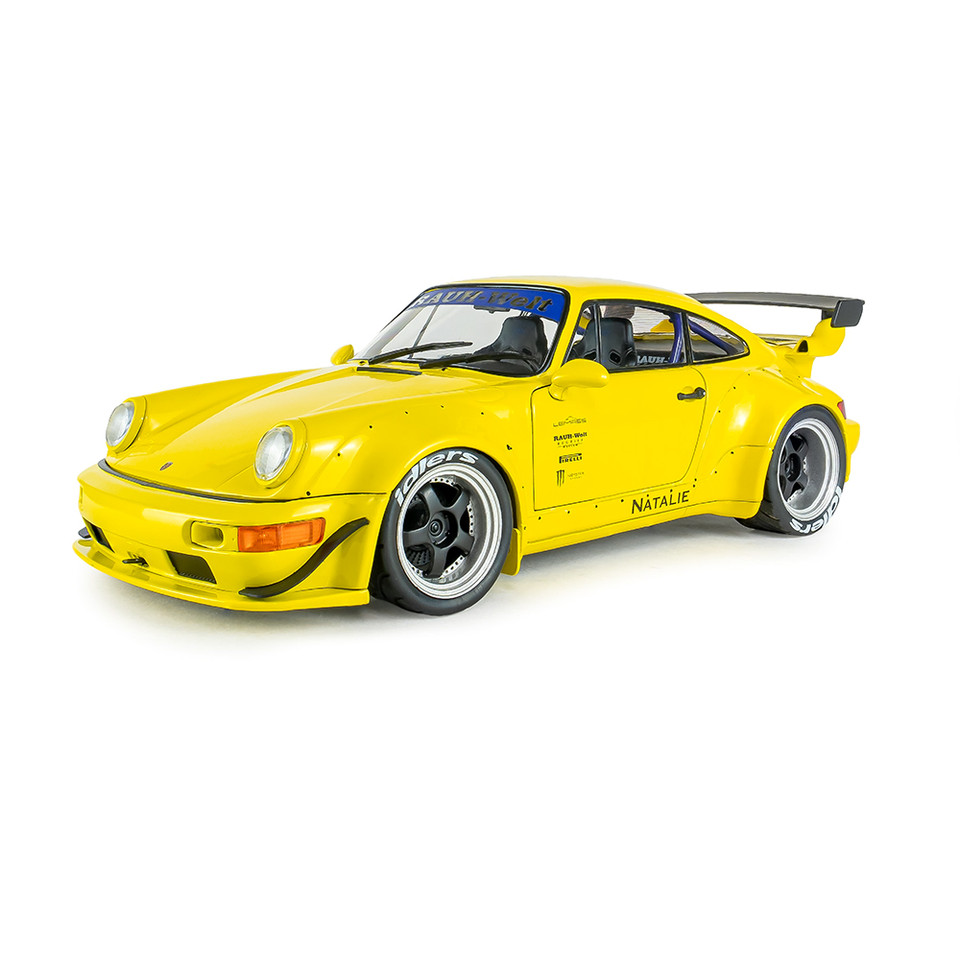 2023 RWB Porsche Bodykit - Natali Yellow 1:18 Scale Diecast Model Car by Solido Main Image