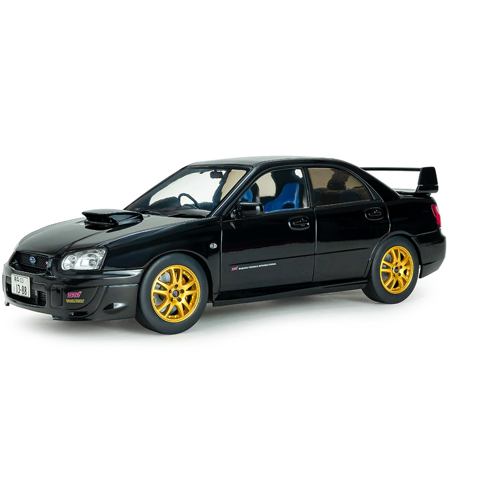 2004 Subaru Impreza WRX STi Java Black Pearl 1:18 Scale Diecast Metal by Solido Main Image