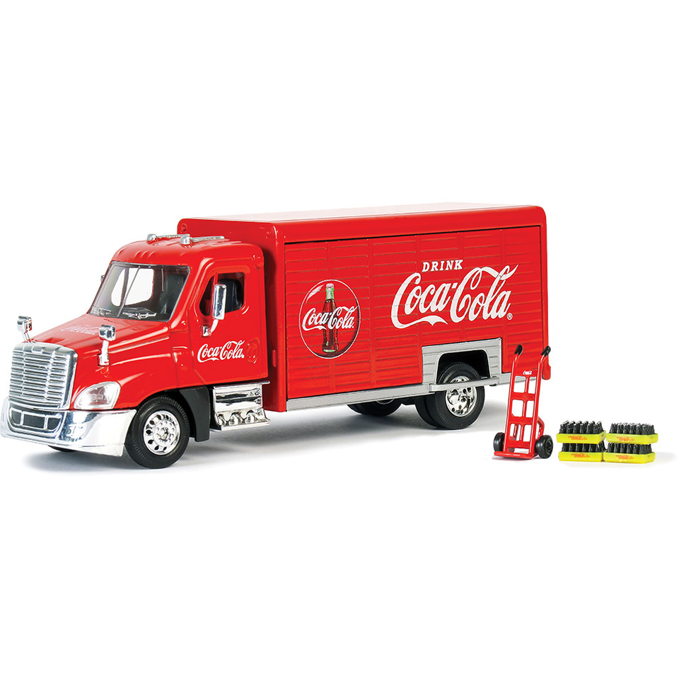 Coca-Cola Delivery Truck with Hand Truck & Soda Cases 1:50 Scale Diecast Model by Motor City Classics Main Image