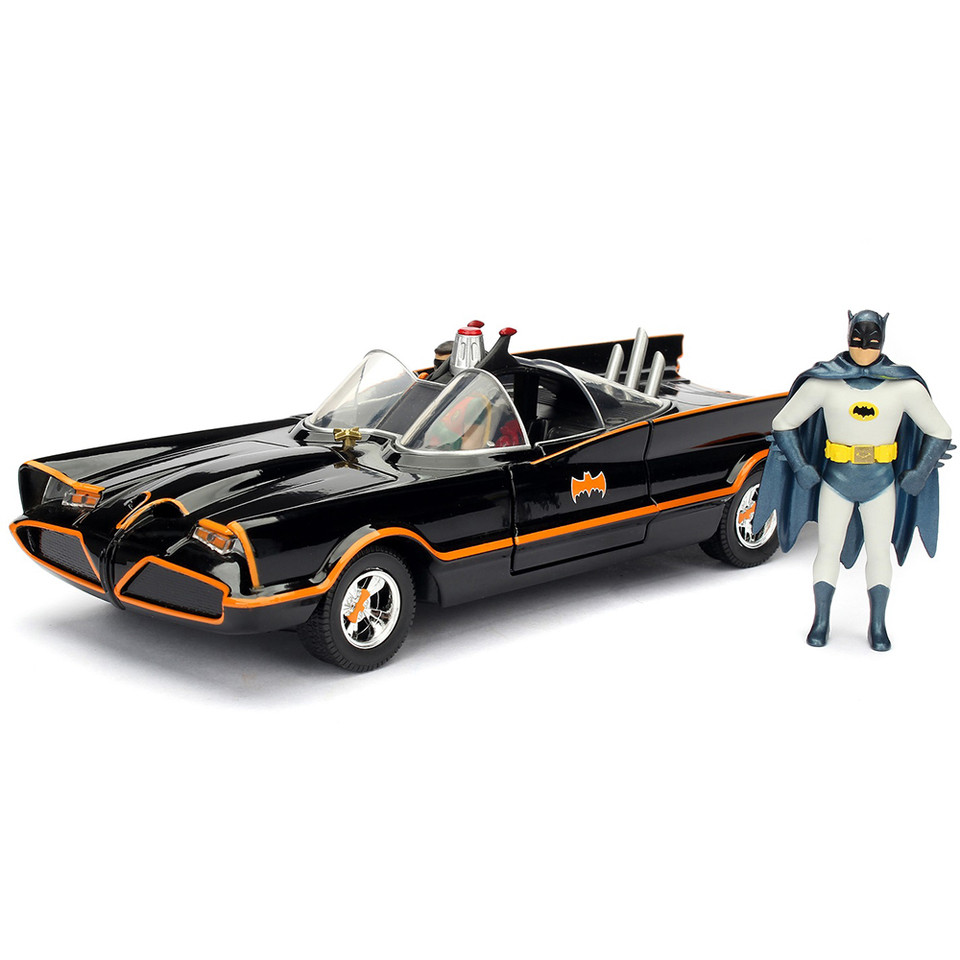 1966 Build & Collect Batmobile with Batman & Robin 1:24 Scale Diecast Model by Jada Toys Main Image