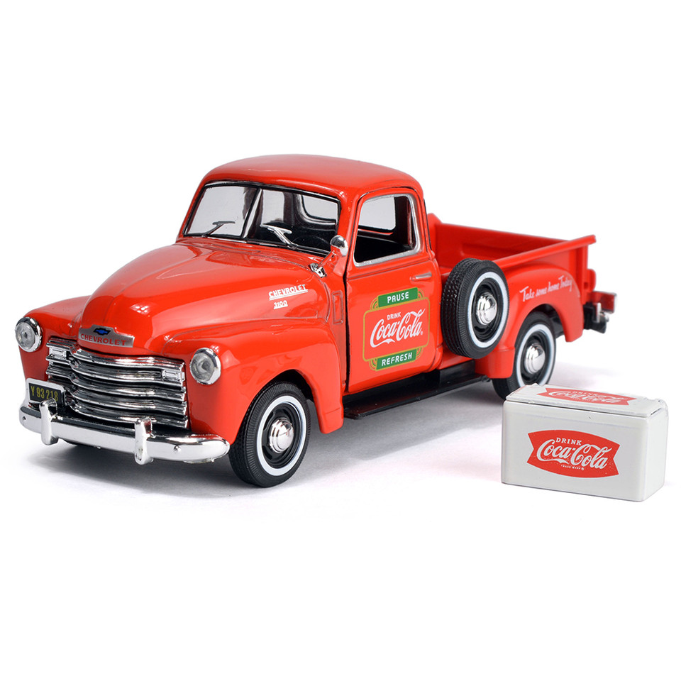 1953 Chevy Coca-Cola Pickup & Cooler 1:43 Scale Diecast Model by Motor City Classics Main Image