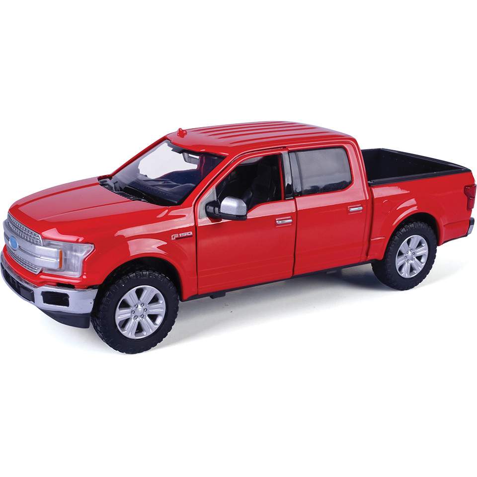 2019 Ford F-150 Lariat Crew Cab - Red 1:27 Scale Diecast Model Truck by Motormax Main Image