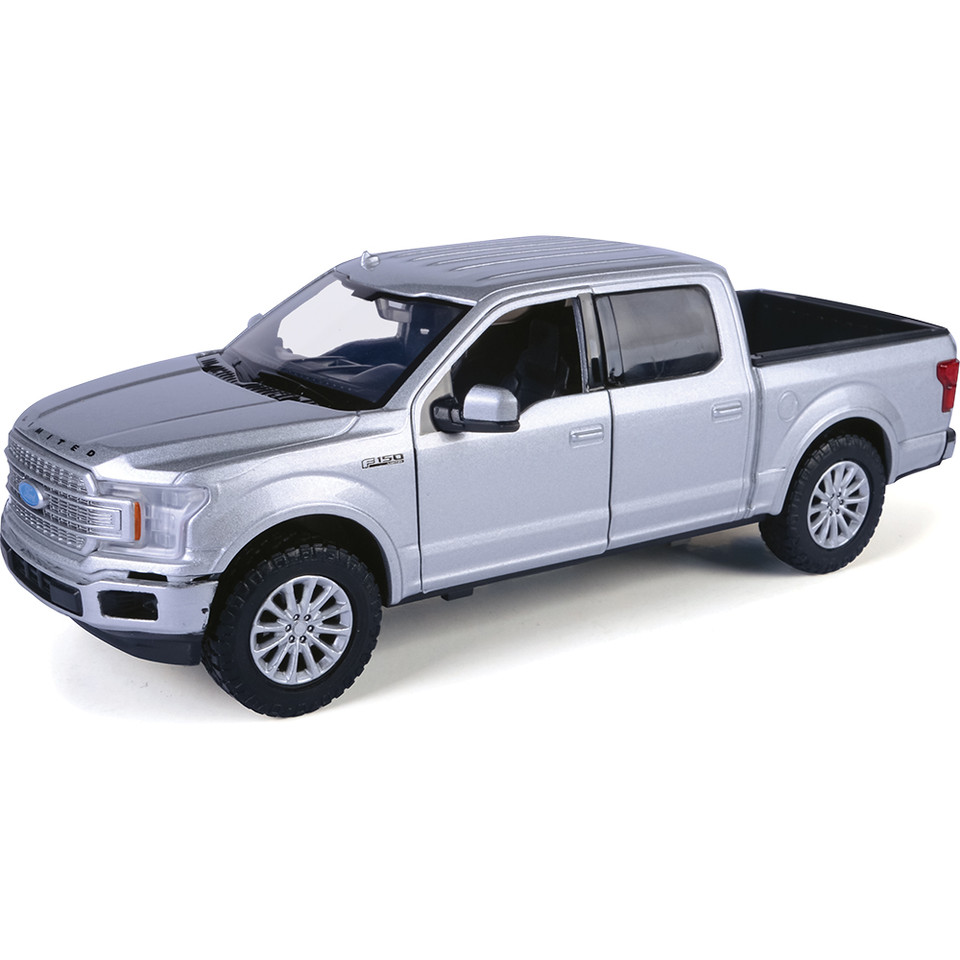 2019 Ford F-150 Limited Crew Cab - Silver 1:27 Scale Diecast Model Truck by Motormax Main Image