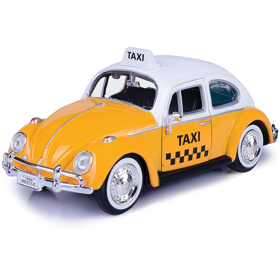 1966 Volkswagen Classic Beetle Taxi 1:24 Scale Diecast Model Car by Motormax Main Image