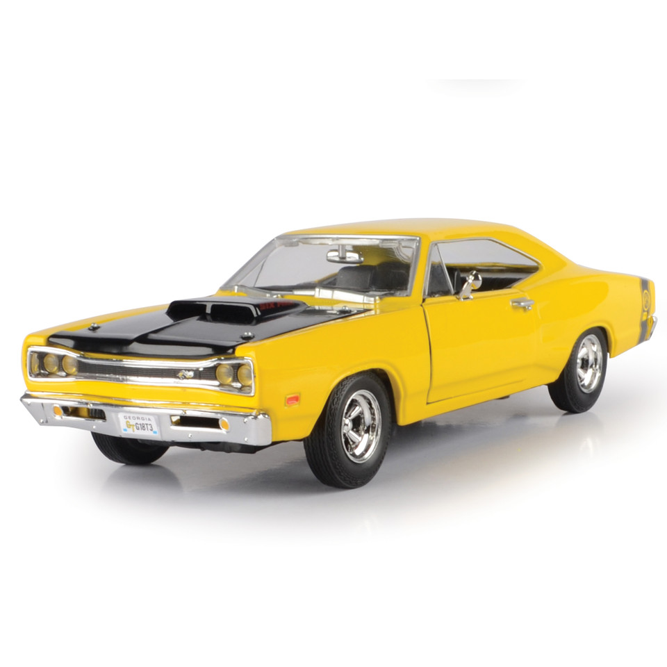 1969 Dodge Coronet SuperBee - Yellow 1:24 Scale Diecast Model Car by Motormax Main Image