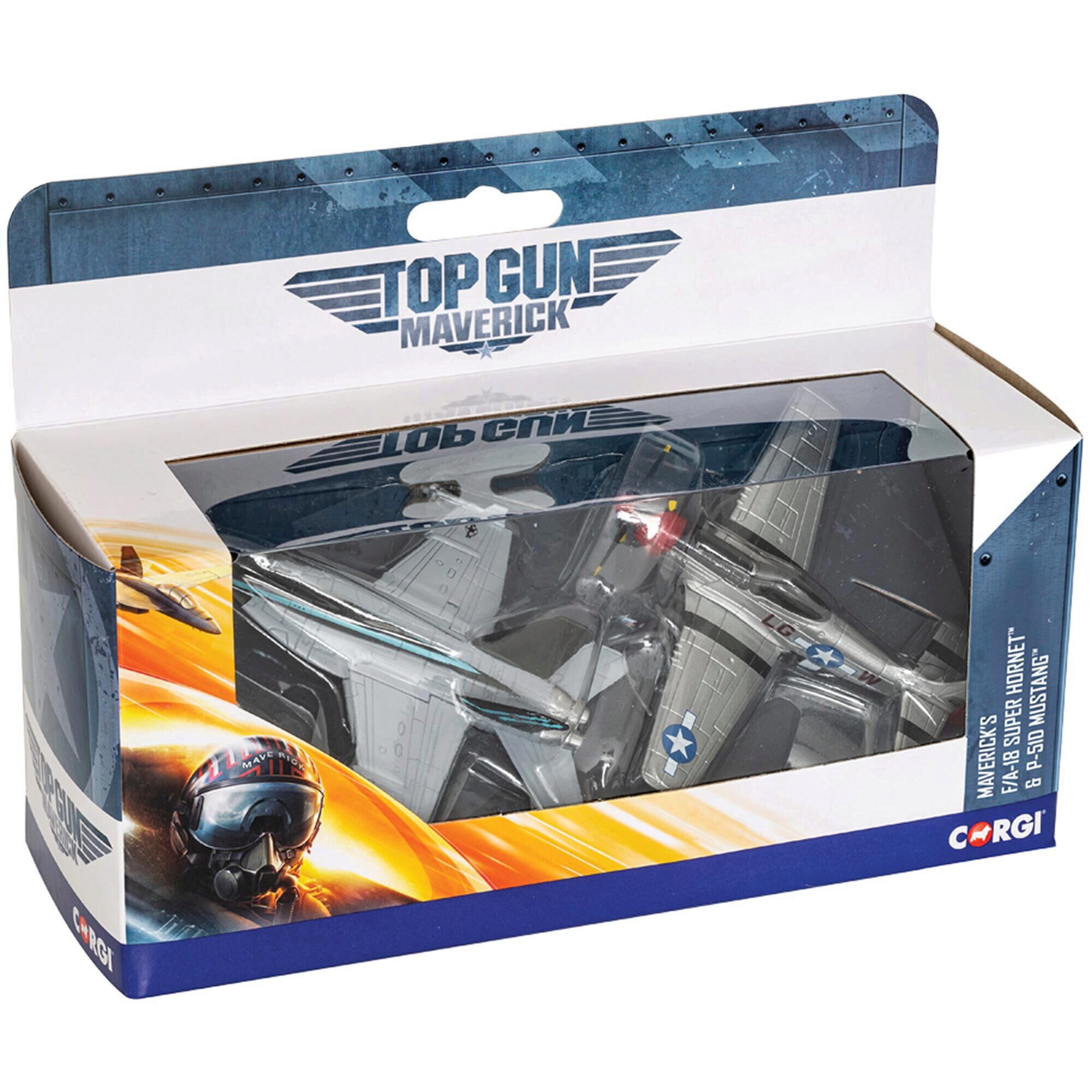 【未使用品】CORGI TOPGUN MAVERICK F/A-18&P-51D Corgi Top Gun Maverick, F/A-18E & P-51D 2 Pieces Set Diecast