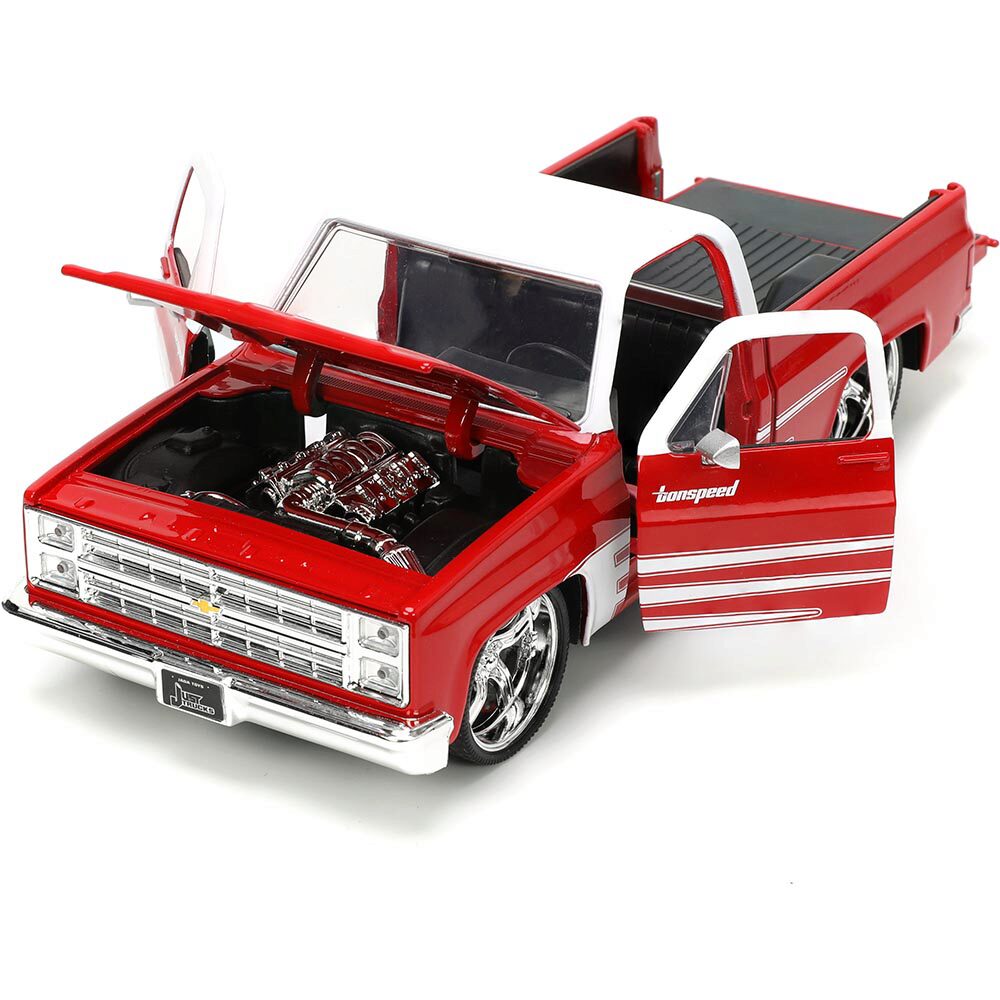 ジェイダトイズ 1/24 1985 シボレー C-10 RED/FLAMES 1985 Chevrolet C10 Pickup Truck Red with Flames 