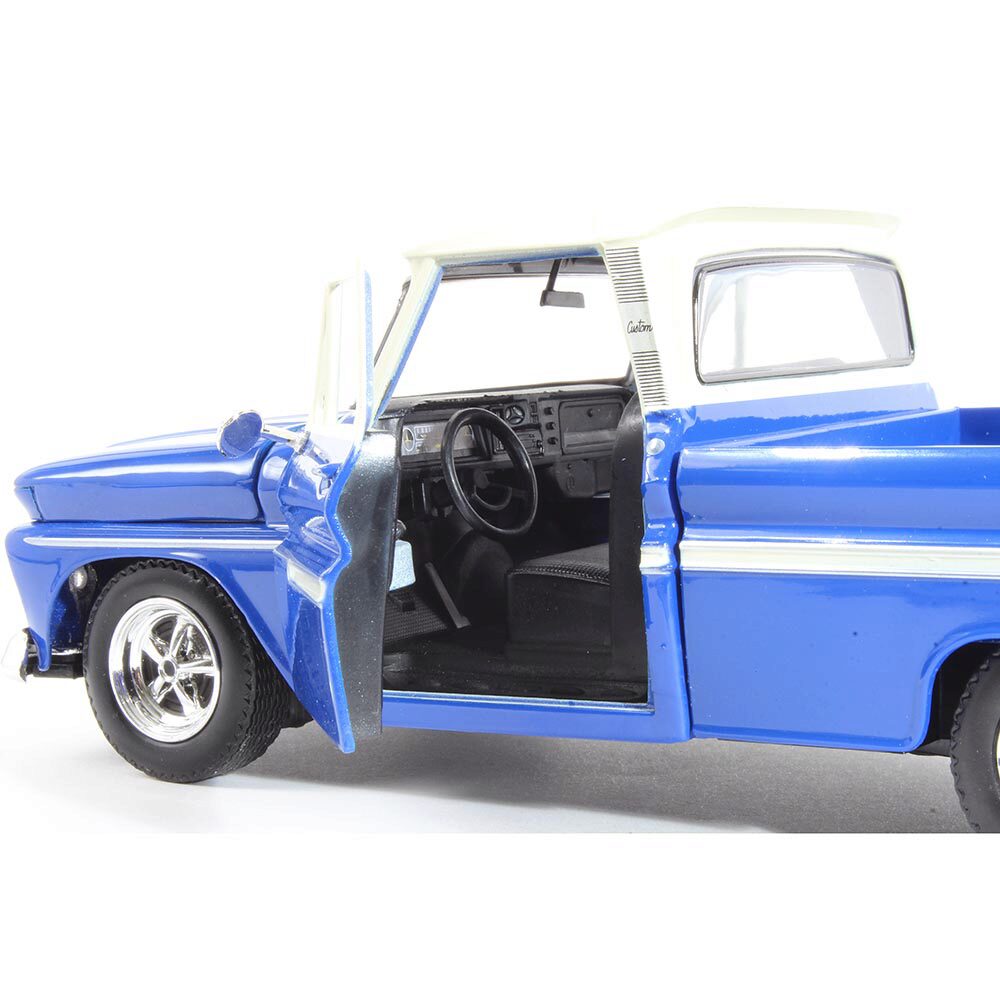 1966 Chevy C10 Fleetside Pickup Blue w/ White Top | Motormax