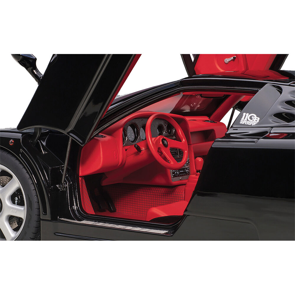 Bugatti EB110 SS Nero Black Composite Diecast Model Car