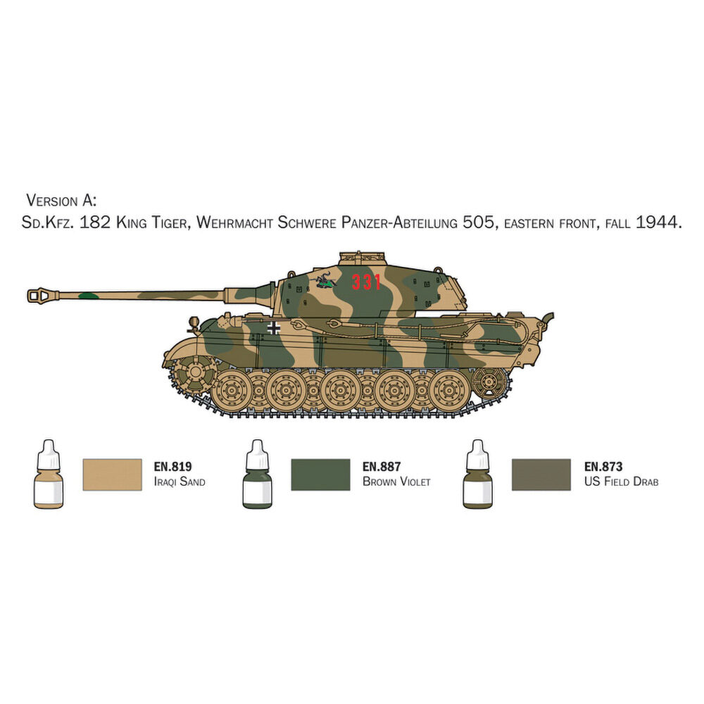 Sd. Kfz. 182 King Tiger 1/72 Kit Plastic Model Kit | Italeri