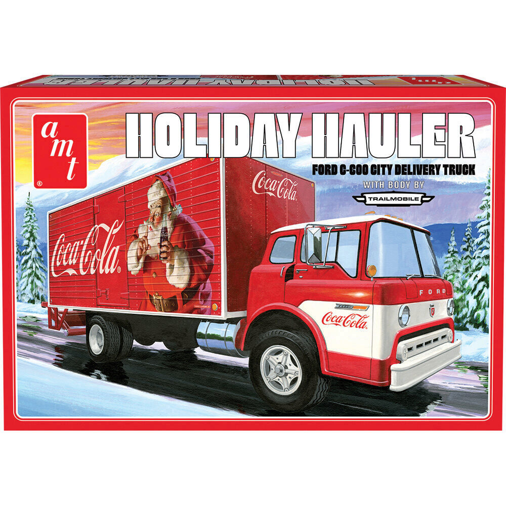 Ford C-600 City Holiday Delivery Truck Coca-Cola 1/25 Kit | AMT