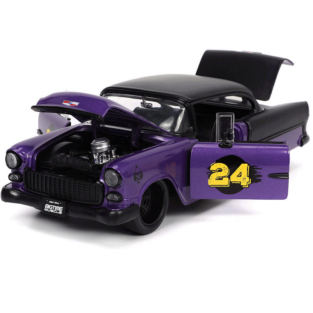 jada toys 1955 Chevrolet Bel Air フレイムス 1955 Chevrolet Bel Air Blue Metallic and Black with Black
