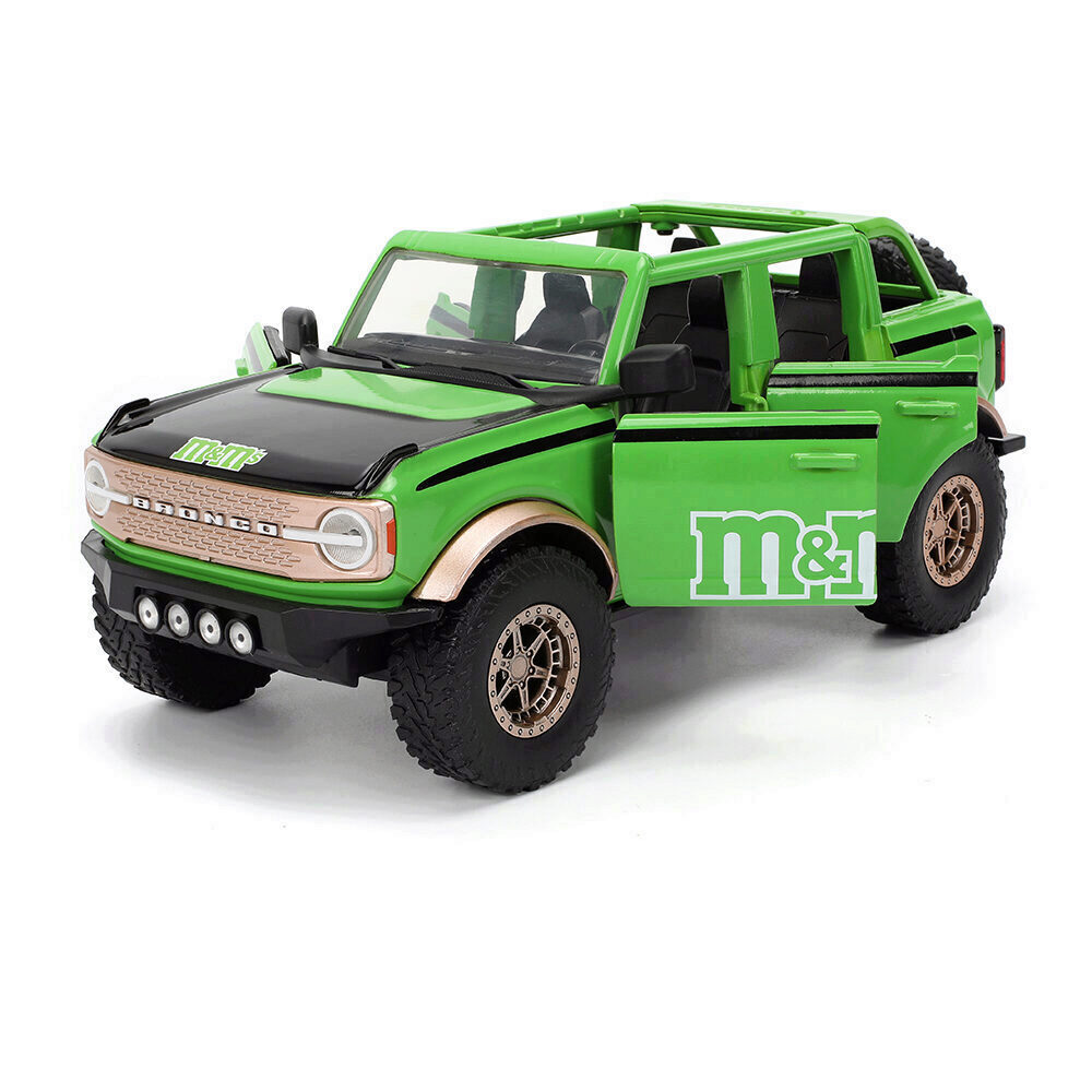 ミニカー 1:24 M&M'S 2021 FORD BRONCO 2021 M&Ms Ford Bronco w/Green M&Ms Figure | Jada Toys