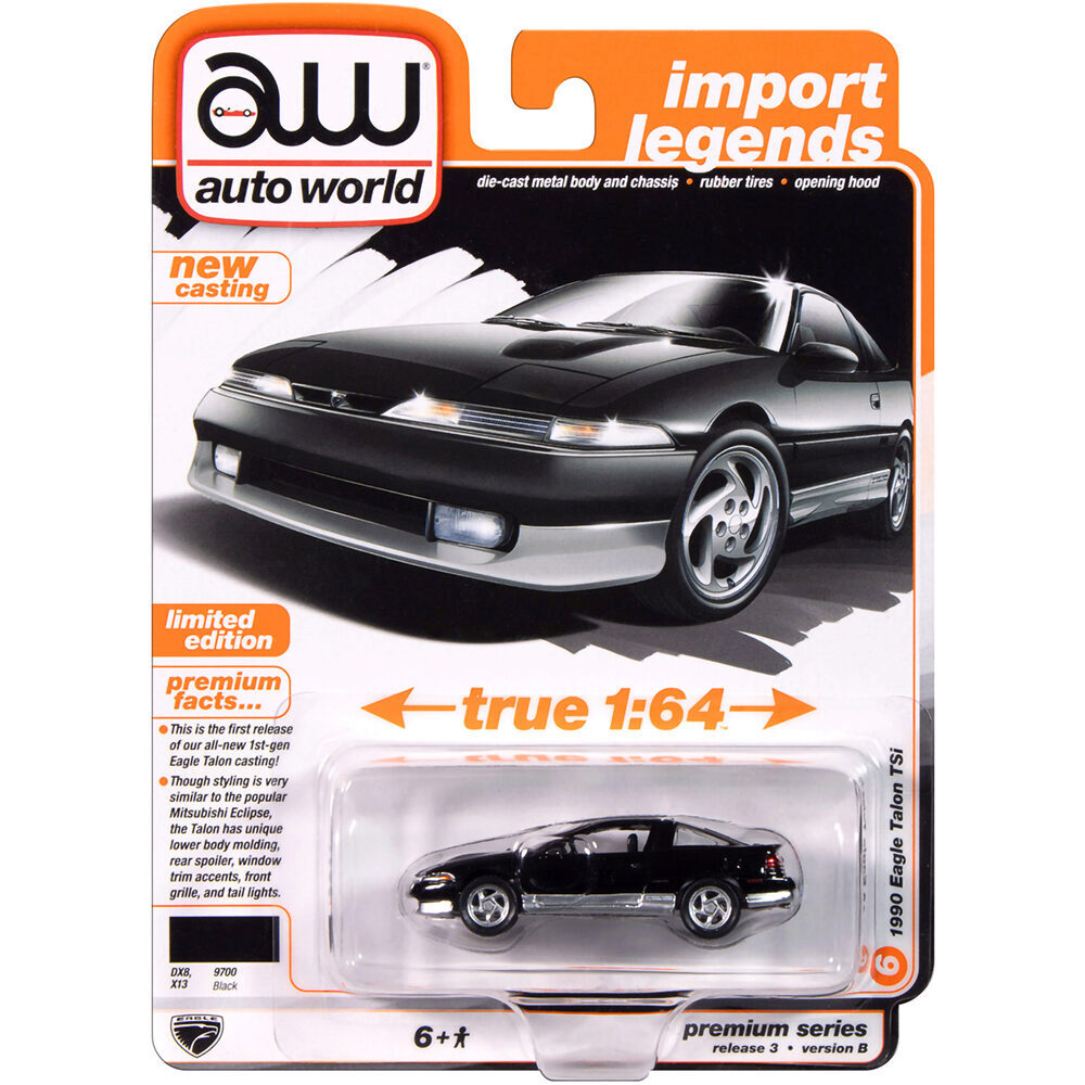 1990 Eagle Talon TSi Black Diecast Model Car | Auto World