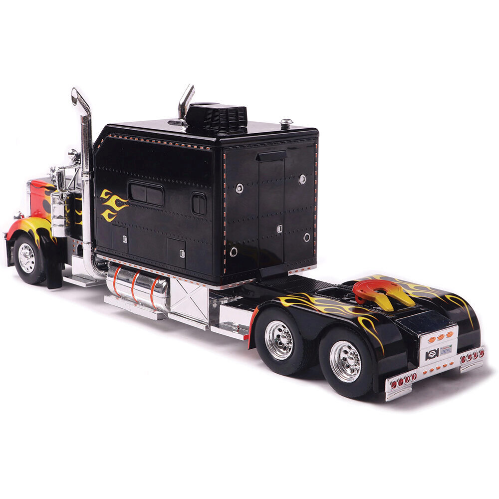2002 Peterbilt 379 Custom Black w/ Flames | IXO Models