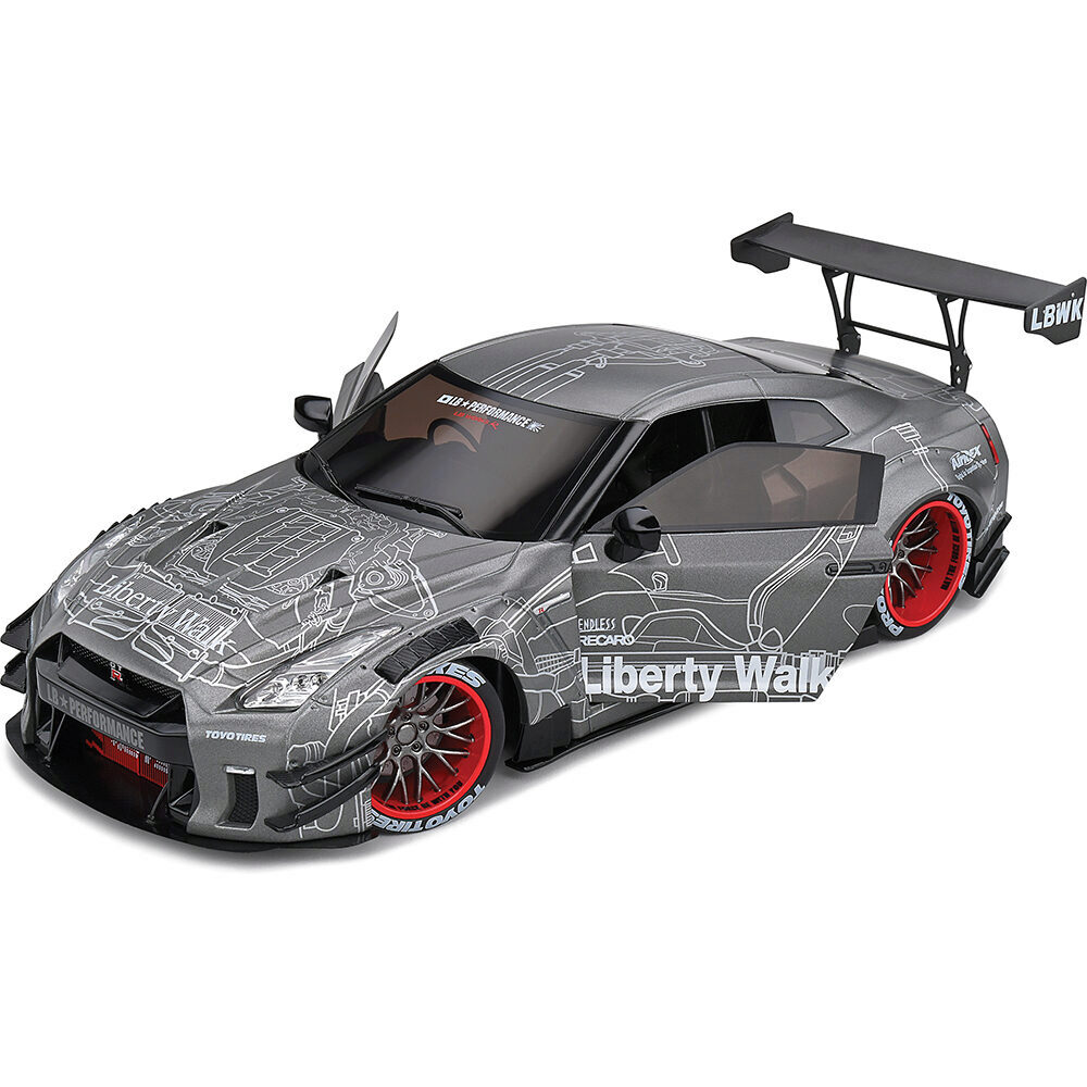 Liberty Walk Nissan GT-R マットブラック 1:64 LB Performance Nissan GT-R R35 v1.5 Black & White Set 1/64