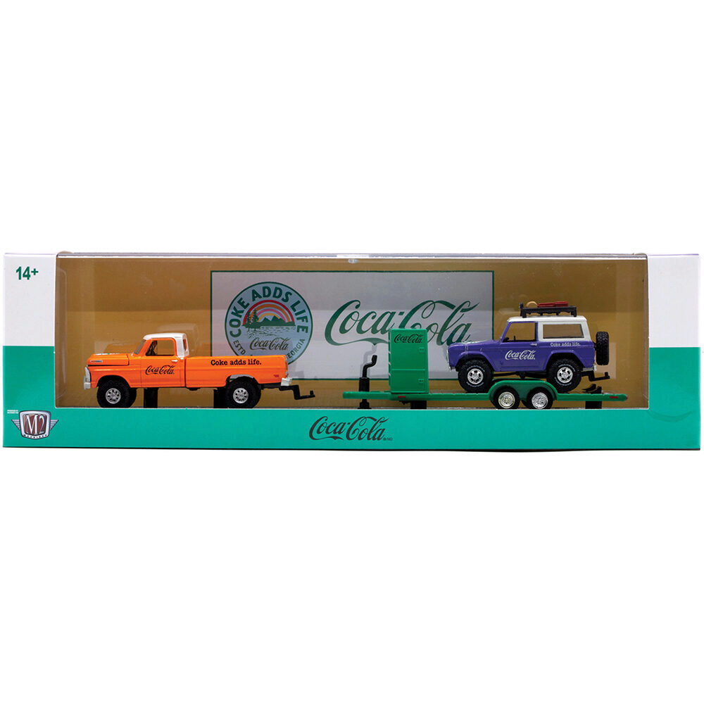 M2マシーン フォード F-100 レンジャー 4X4 & フォード・ブロンコ 1965 Coca-Cola Ford F-100 Ranger 4x4 & Ford Bronco | M2 Machines