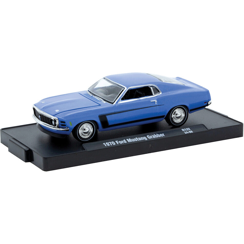 1970 Ford Mustang Grabber Blue Diecast Model Car | M2 Machines