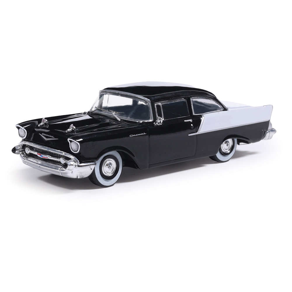 1957 Chevrolet One-Fifty Sedan Onyx Black and India Ivory | IXO Models
