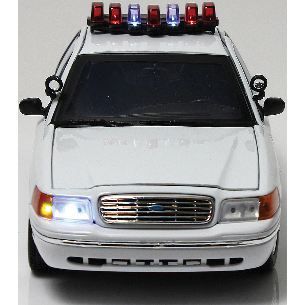 2001 Ford Crown Victoria White Police Car with Lights & Sound