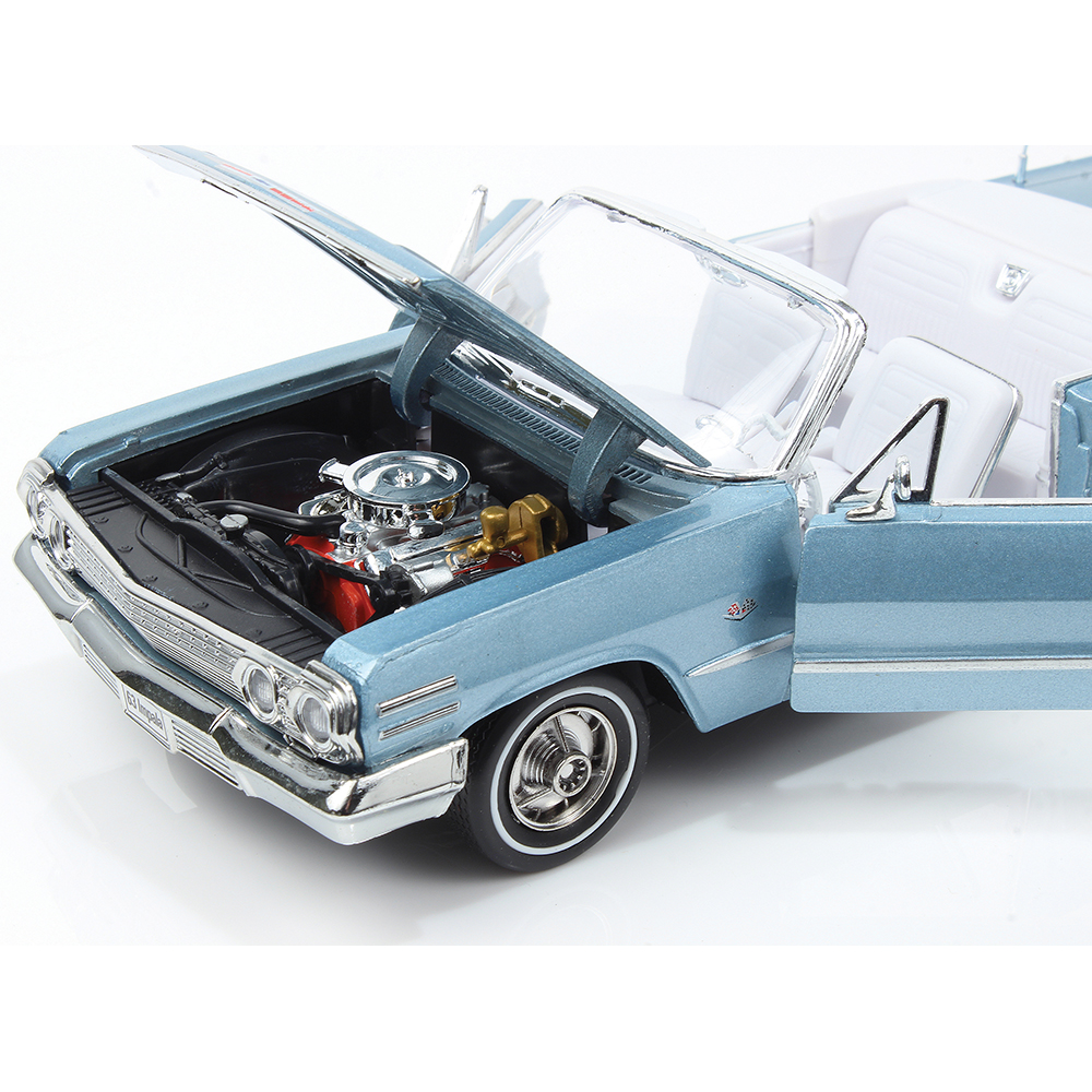 1963 Chevrolet Impala convertible Blue Diecast Model Car | Welly