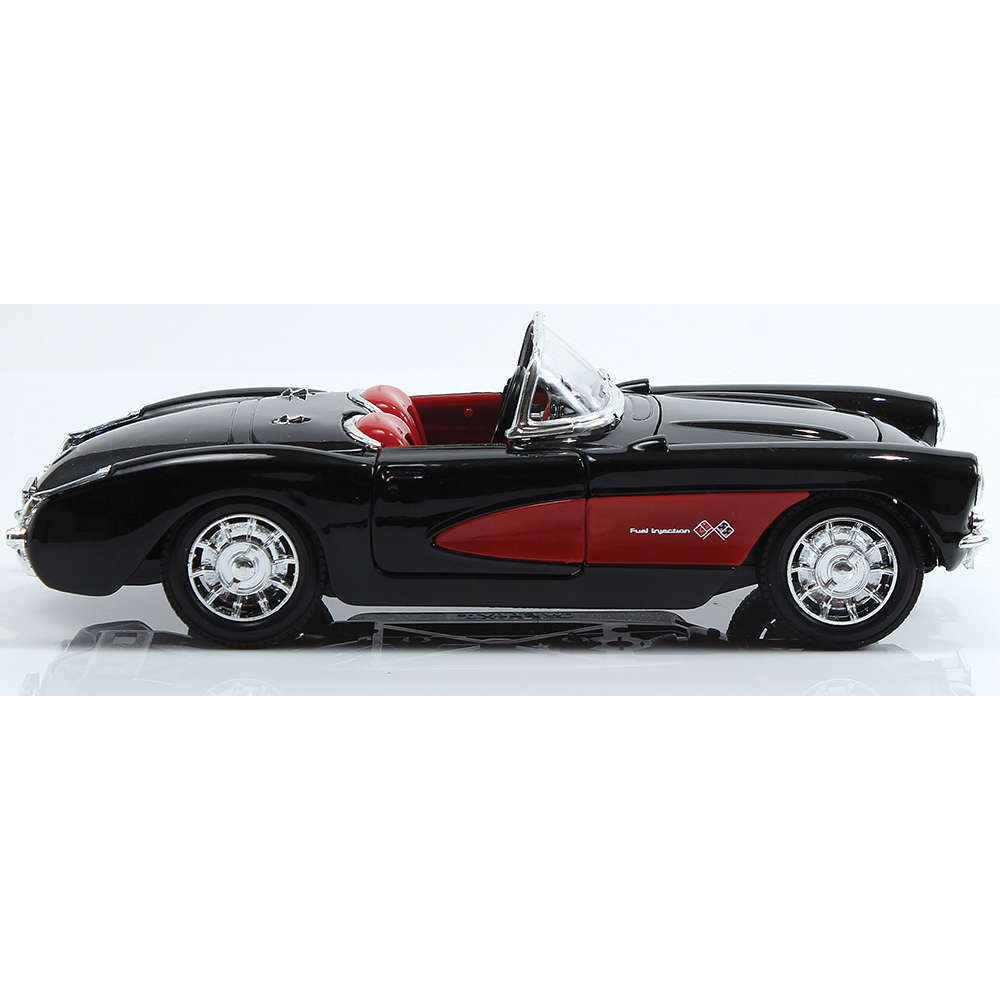 1957 Chevrolet Corvette Convertible Black Diecast Model Car Welly