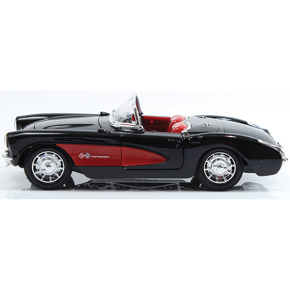 1957 Chevrolet Corvette Convertible Black Diecast Model Car Welly