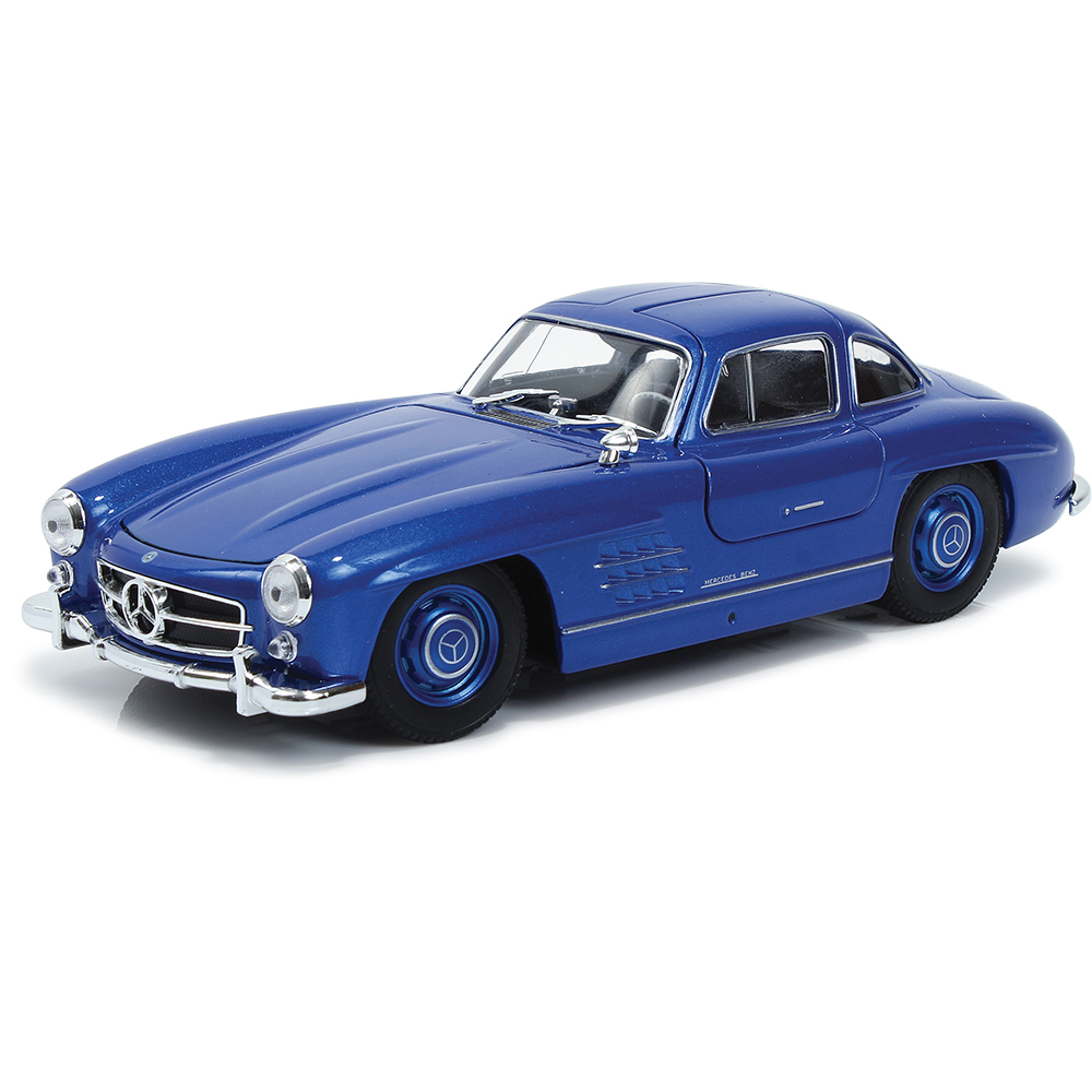 Mercedes-Benz 300 SL Gullwing Coupe Blue Diecast Model Car