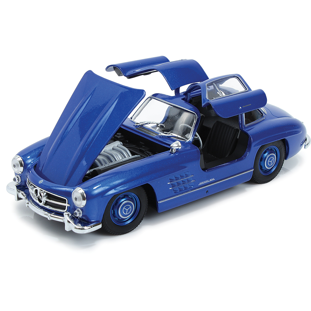 Mercedes-Benz 300 SL Gullwing Coupe Blue Diecast Model Car