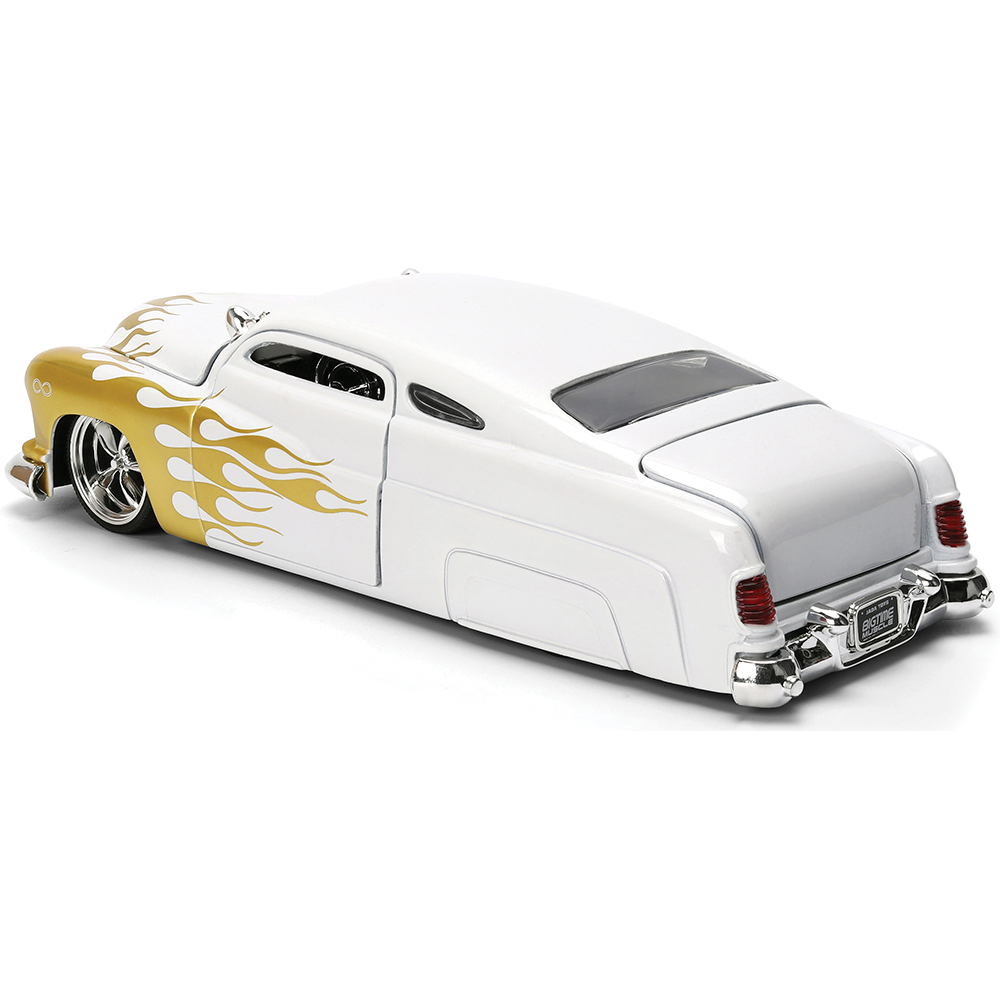 1951 Mercury White w/Gold Flames Diecast Model Car | Jada Toys