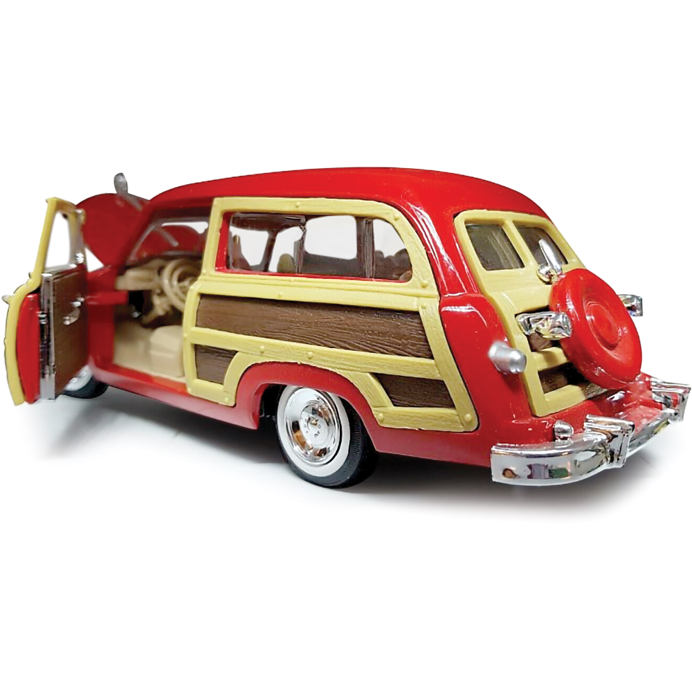 1949 Ford Woody Wagon Bright Red Diecast Model Car | Motormax