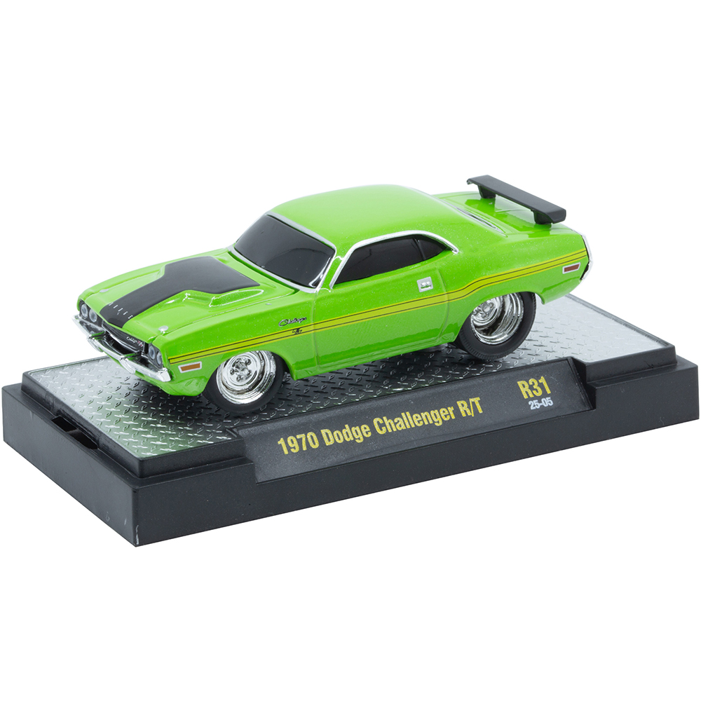 1970 Dodge Challenger R/T Lime Diecast Model Car | M2 Machines
