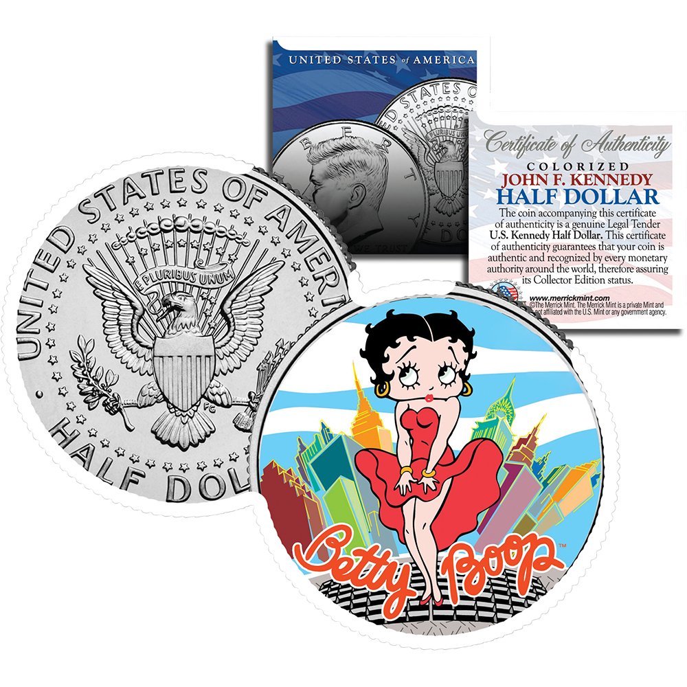 ★★激レア★★ ★一点物★ AMERICAN TOONS Betty Boop Betty Boop in Red Dress Colorized Half Dollar Coin | Merrick Mint