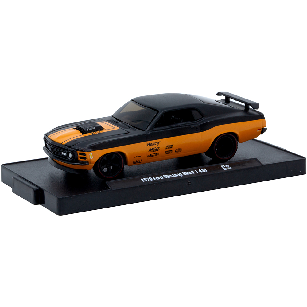 1970 Ford Mustang Mach 1 428 Orange & Black | M2 Machines
