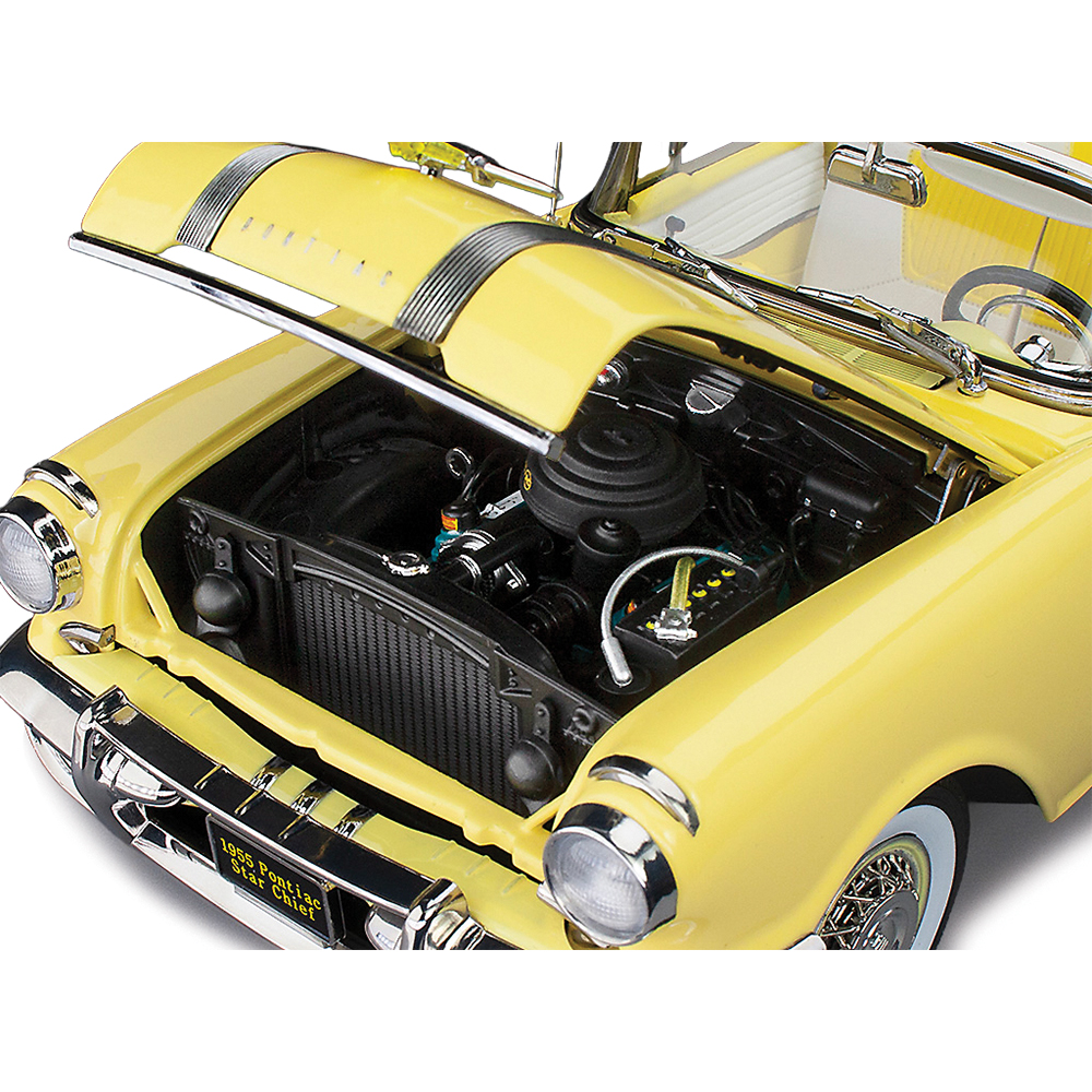 1955 Pontiac Star Chief Open Convertible White Mist / Avalon Yellow