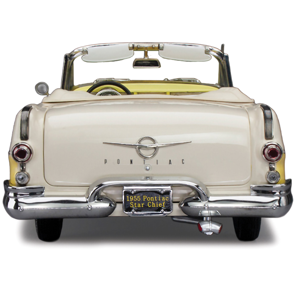 1955 Pontiac Star Chief Open Convertible White Mist / Avalon Yellow