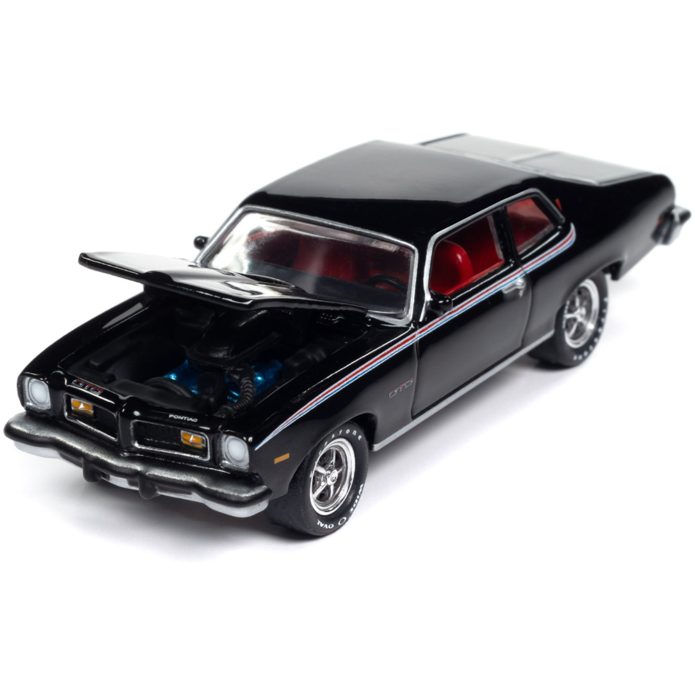 1974 Pontiac GTO Black w/GTO RWB Stripes | Johnny Lightning