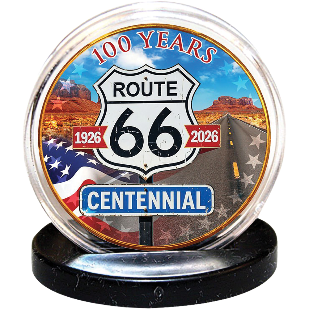 Route 66 100 Anniversary Gold Plated Coin Great Gift | Merrick Mint