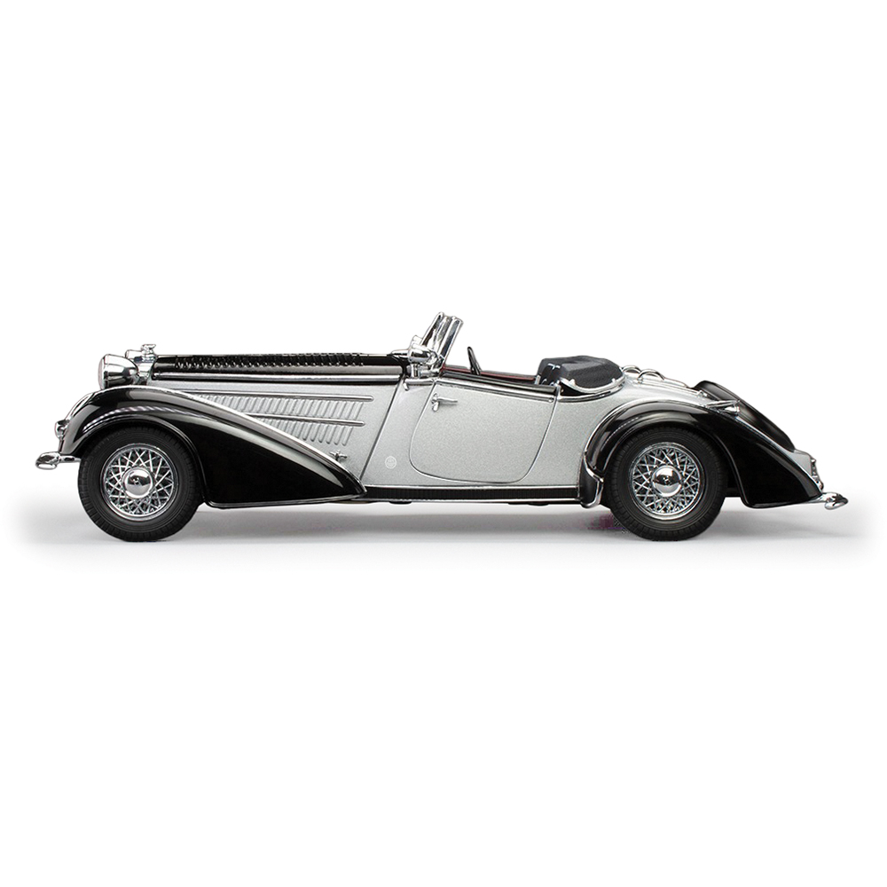 1939 Horch 855 Roadster Black/Silver Diecast Model Car | Sunstar