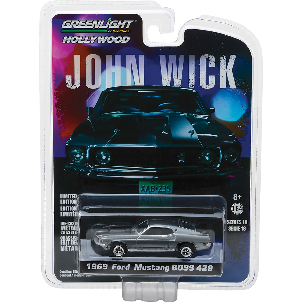 1969 Ford Mustang BOSS 429 John Wick Diecast Model Car | Greenlight