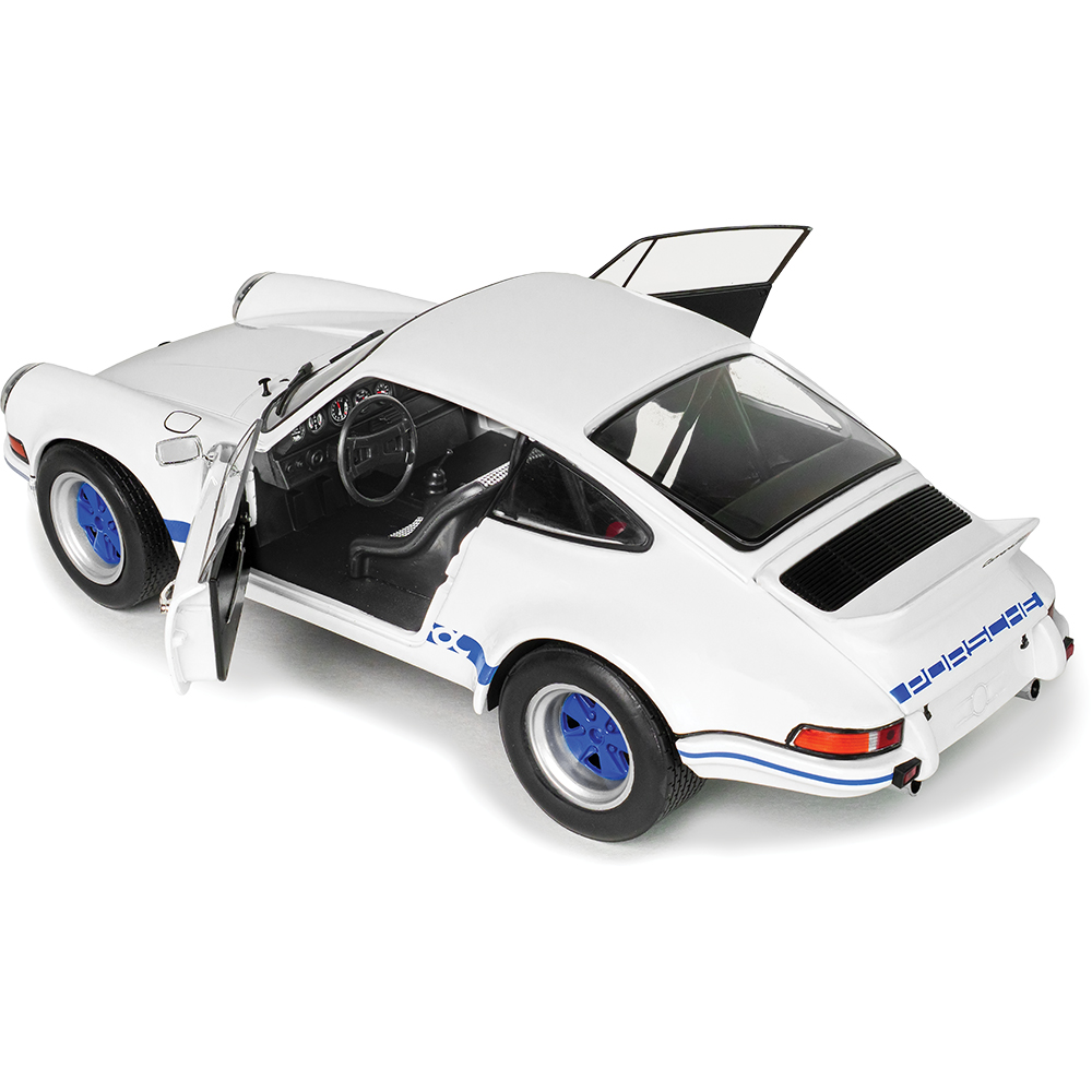 1/18 ポルシェ 911 RSR 1973 ホワイト Carrera ソリド製 1973 Porsche 911 RSR White / Blue Carrera Stripes | Solido