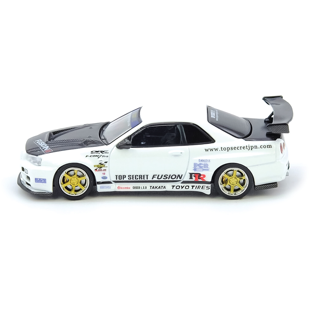 Top Secret Nissan R34 GT-R White Diecast Model Car | Inno Models