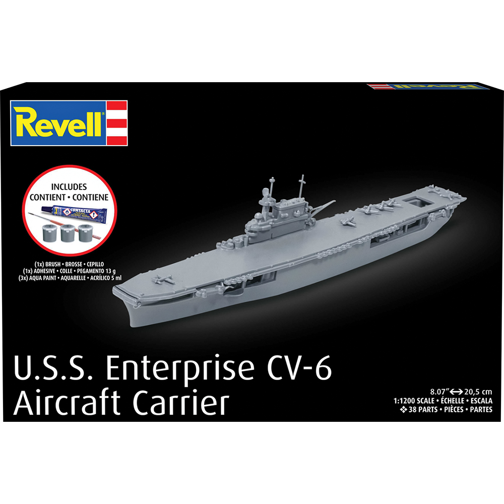 USS Enterprise CV-6 Complete Model Kit Plastic Model Kit | Revell