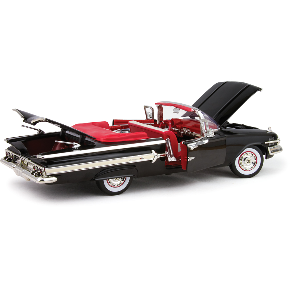 1960 Chevy Impala Convertible Black Diecast Model | Motormax