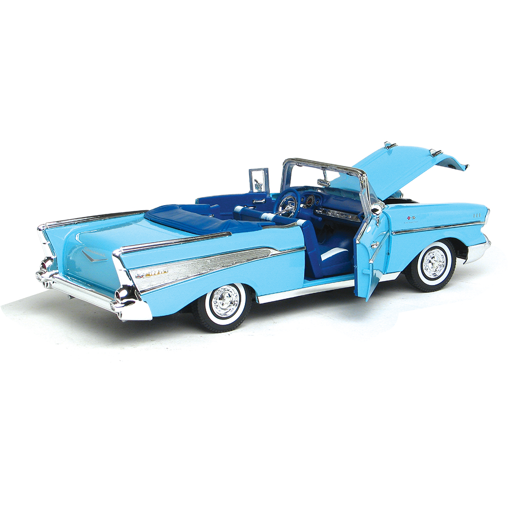 1957 Chevy Bel Air Convertible Blue Diecast Model | Motormax
