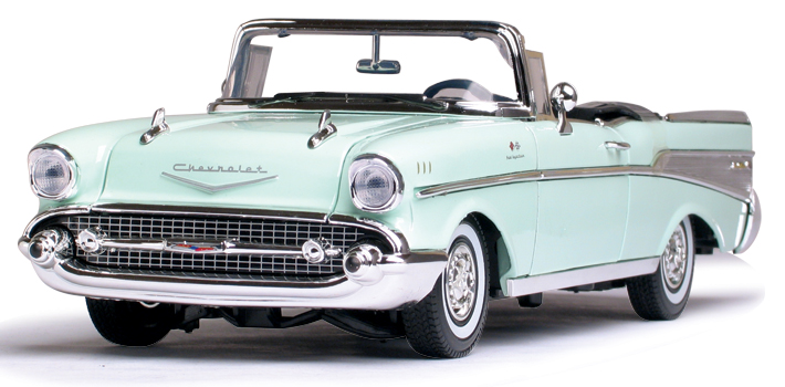 1957 Chevy Bel Air Convertible Mist Green Diecast Model | Motormax