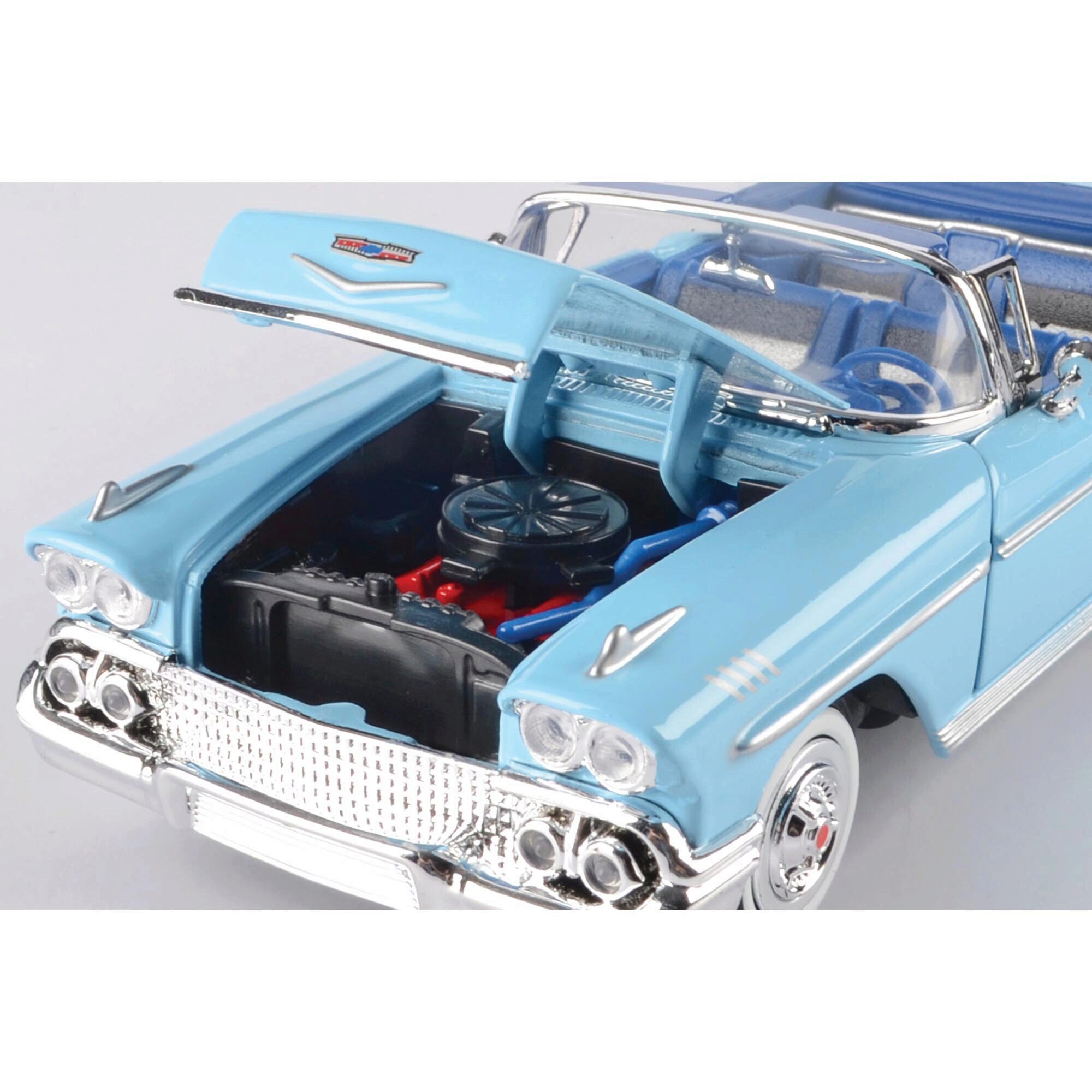 1958 Chevy Impala Blue Diecast Model Car | Motormax