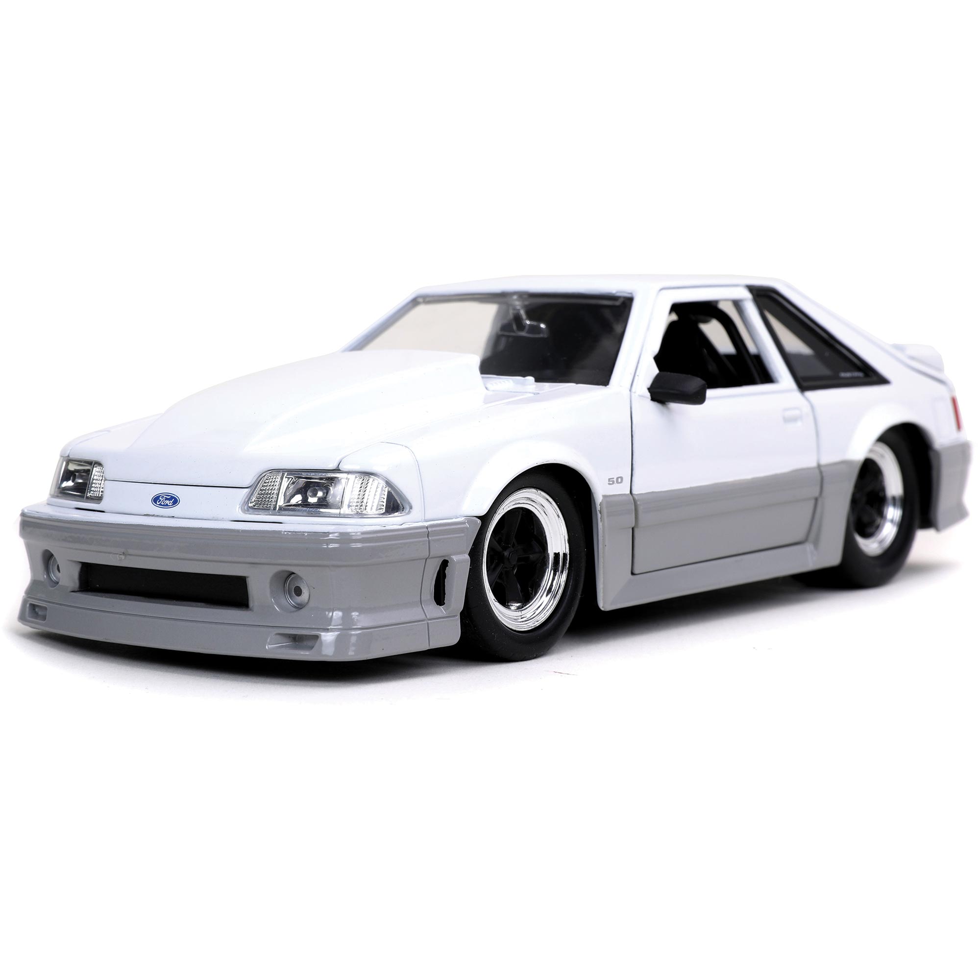BTM 1989 Ford Mustang GT ミニカー 1989 Ford Mustang GT BTM White Diecast Model Car | Jada Toys