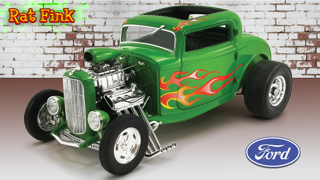 “HOT-ROD” ダイキャストACME フォード 1/18 ACME 1932 Ford Hot Rod Roadster Blue Flame Diecast Car