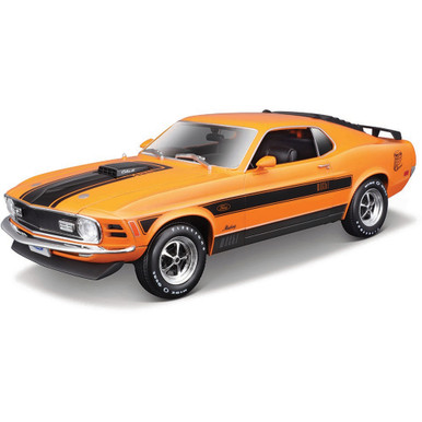 1970 Ford Mustang Cobra 428 Mach 1 Orange Diecast Model Car | Maisto